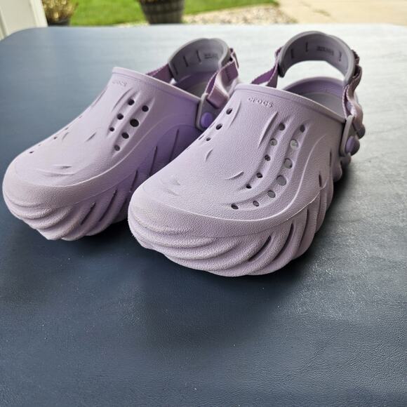 Crocs Echo Clog Unisex Men Sz 6 Women 8 Lavender Purple Backstrap Sandals 207937 - Picture 1 of 12